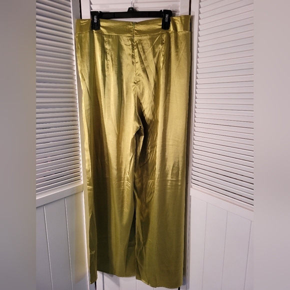 ADELE B GREEN WIDE LEG PANTS SZL - Picture 4 of 11